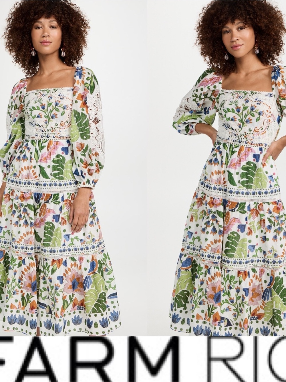 Farm Rio Gorgeous Summer Garden Midi Dress❤️ NWOT Size Large